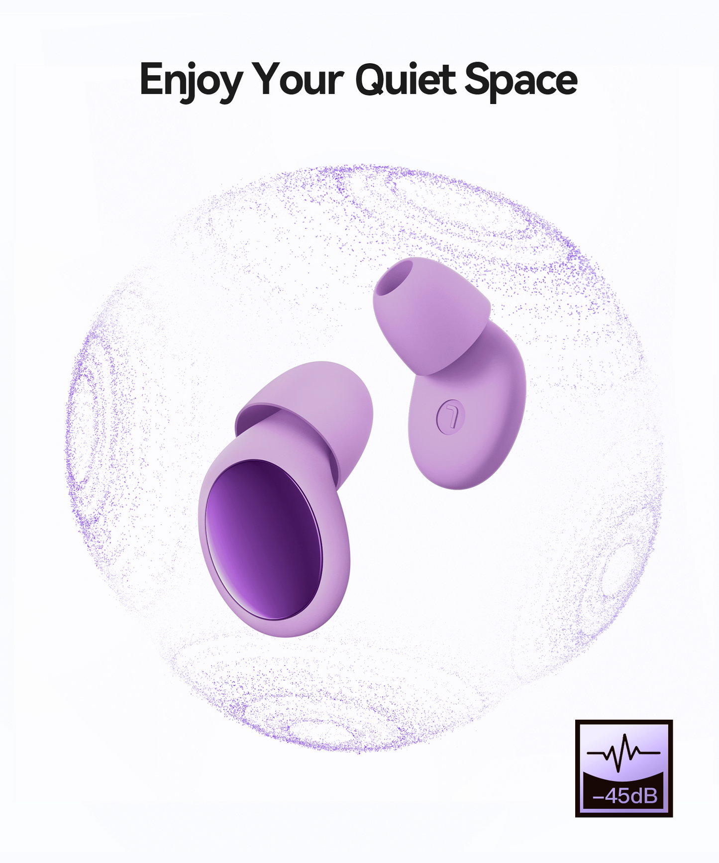 45dB Ear Plugs for Sleeping Noise Cancelling Ear Plugs for Noise Reduction & Snoring, Concerts, Earplugs for Sleep,Sider Sleepers Airplane, Silicone Earplugs Reusable Concert Ear Plug Case LilacPurple