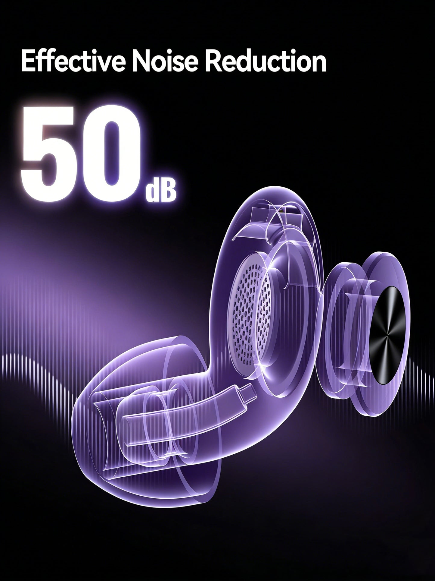 Ear Plugs for Sleeping 50dB Earplugs Noise Cancelling Ear Plugs for Noise Reduction Concerts Soft Reusable Silicone Earplugs for Snoring Side Sleepers Shooting Airplanes with 7 Eartips Case Dark Black