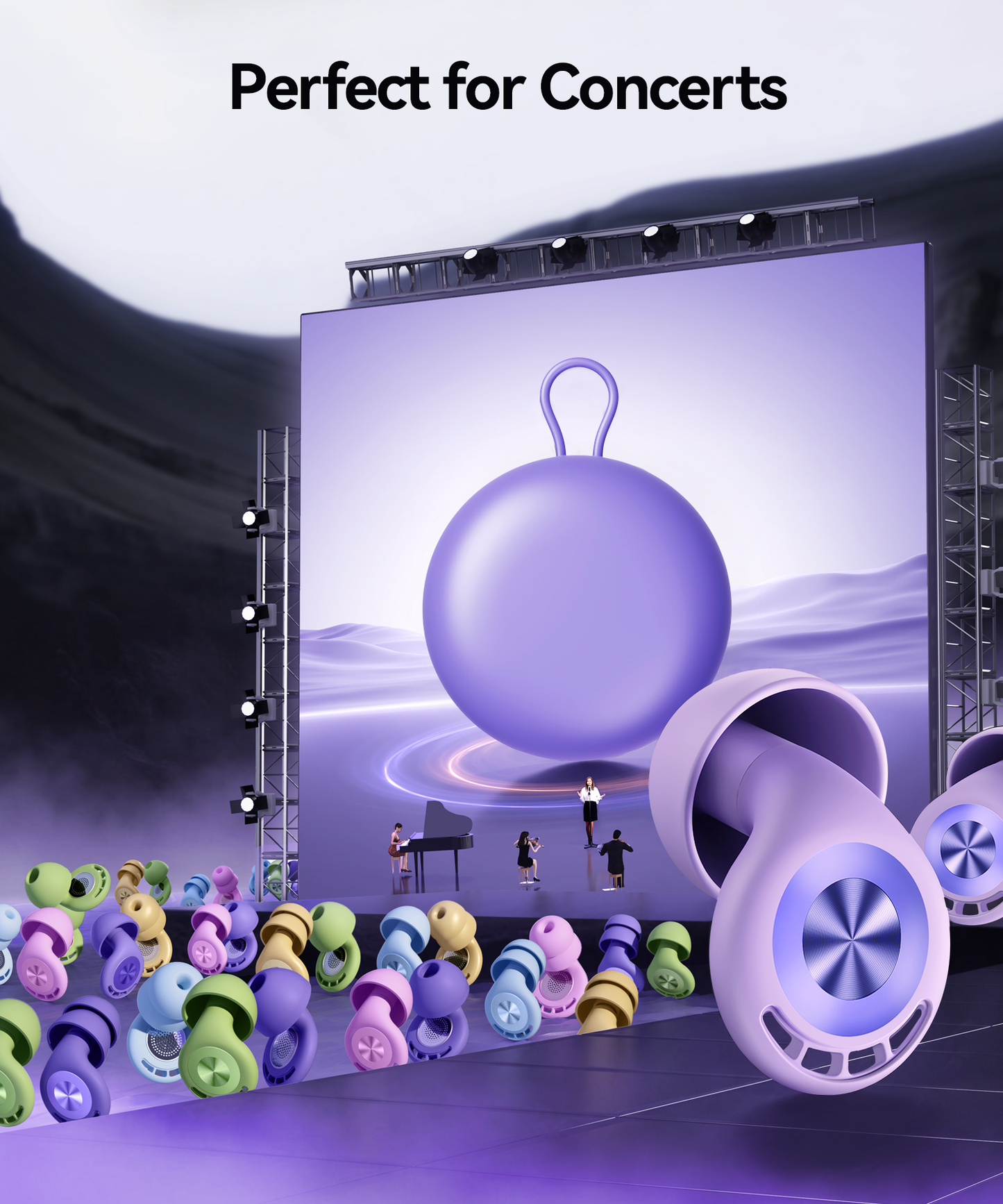 Ear Plugs for Sleeping 50dB Earplugs Noise Cancelling Ear Plugs for Noise Reduction Concerts Soft Reusable Silicone Earplugs for Snoring Side Sleepers Shooting Airplanes with 7 Eartips Case Blue