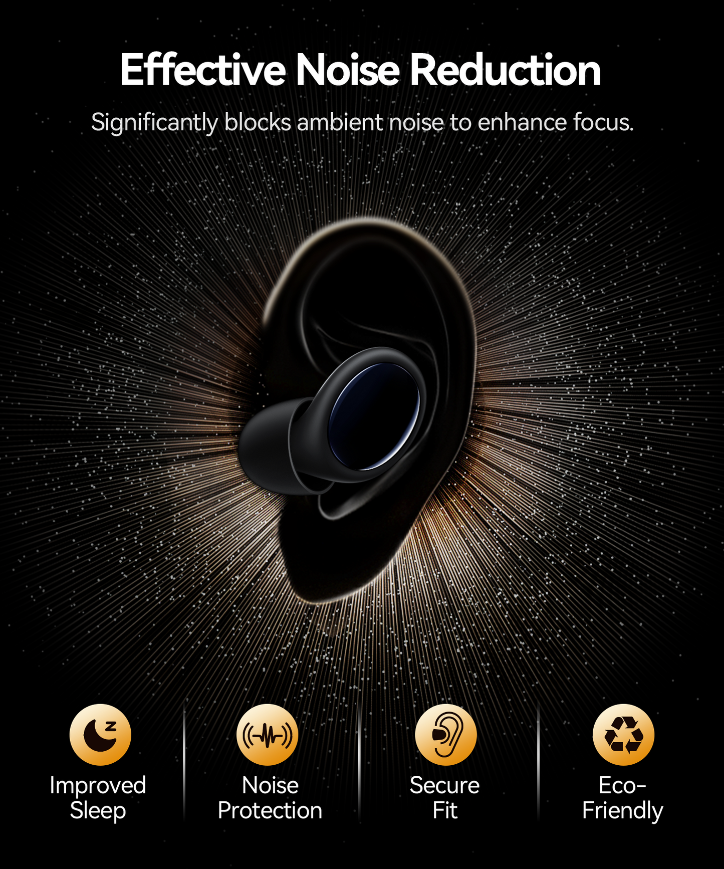 45dB Ear Plugs for Sleeping Noise Cancelling Ear Plugs for Noise Reduction & Snoring Easy to Carry Black