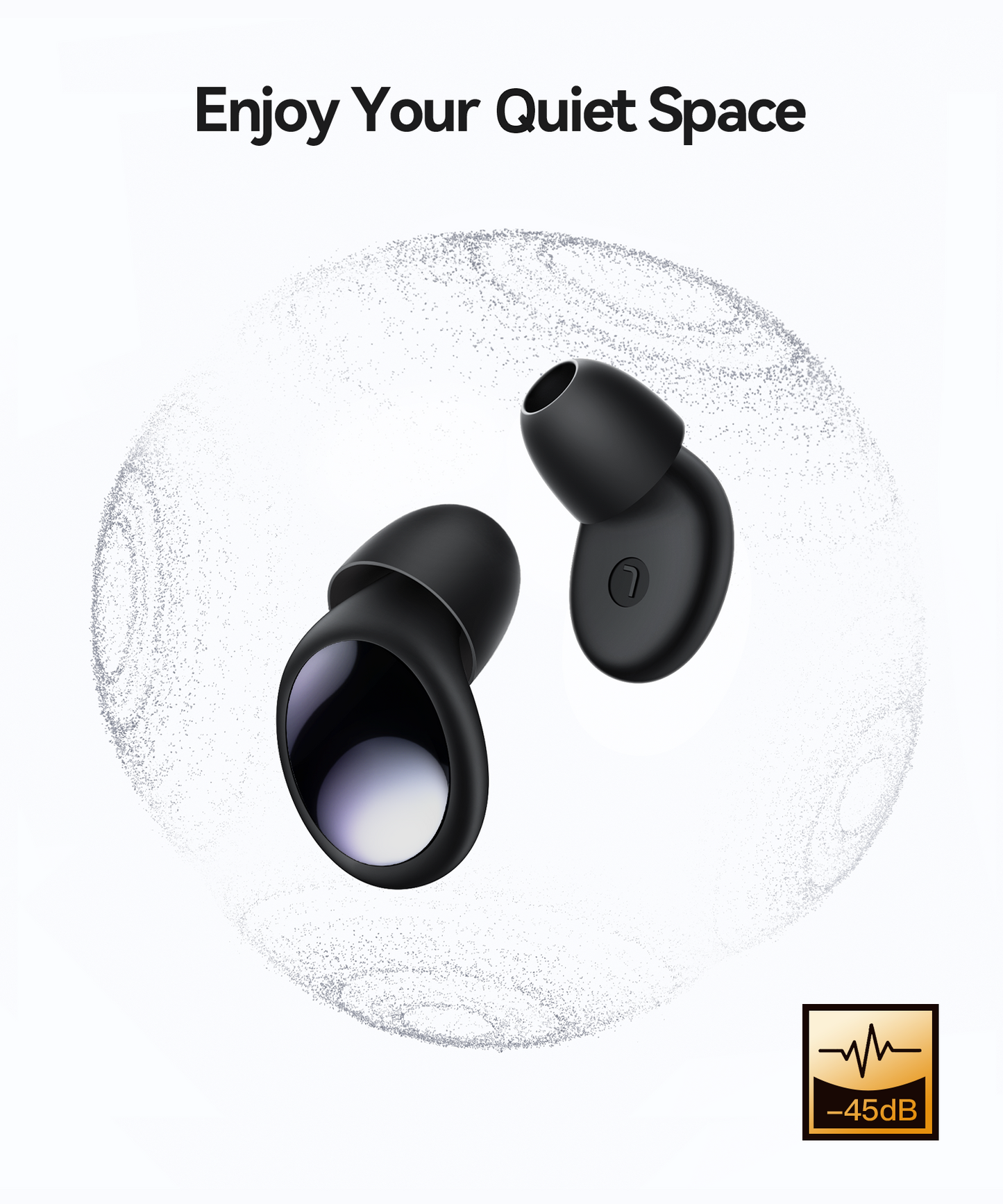 Ear Plugs for Sleeping 45dB Noise Cancelling Ear Plugs for Noise Reduction & Snoring, Concerts, Earplugs for Sleep, Sider Sleepers Airplane, Silicone Earplugs Reusable Concert Ear Plug +8Tip Obsidian