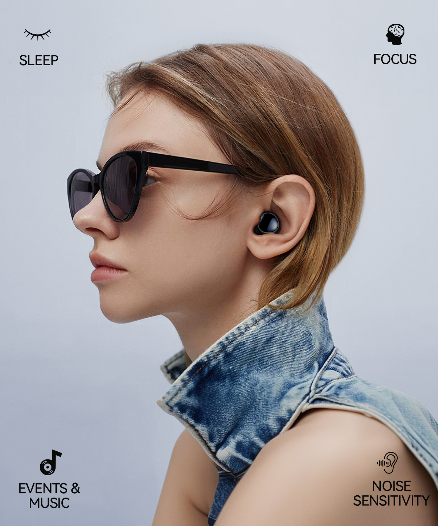 Ear Plugs for Sleeping 45dB Noise Cancelling Ear Plugs for Noise Reduction & Snoring, Concerts, Earplugs for Sleep, Sider Sleepers Airplane, Silicone Earplugs Reusable Concert Ear Plug+8Tip Dark Black