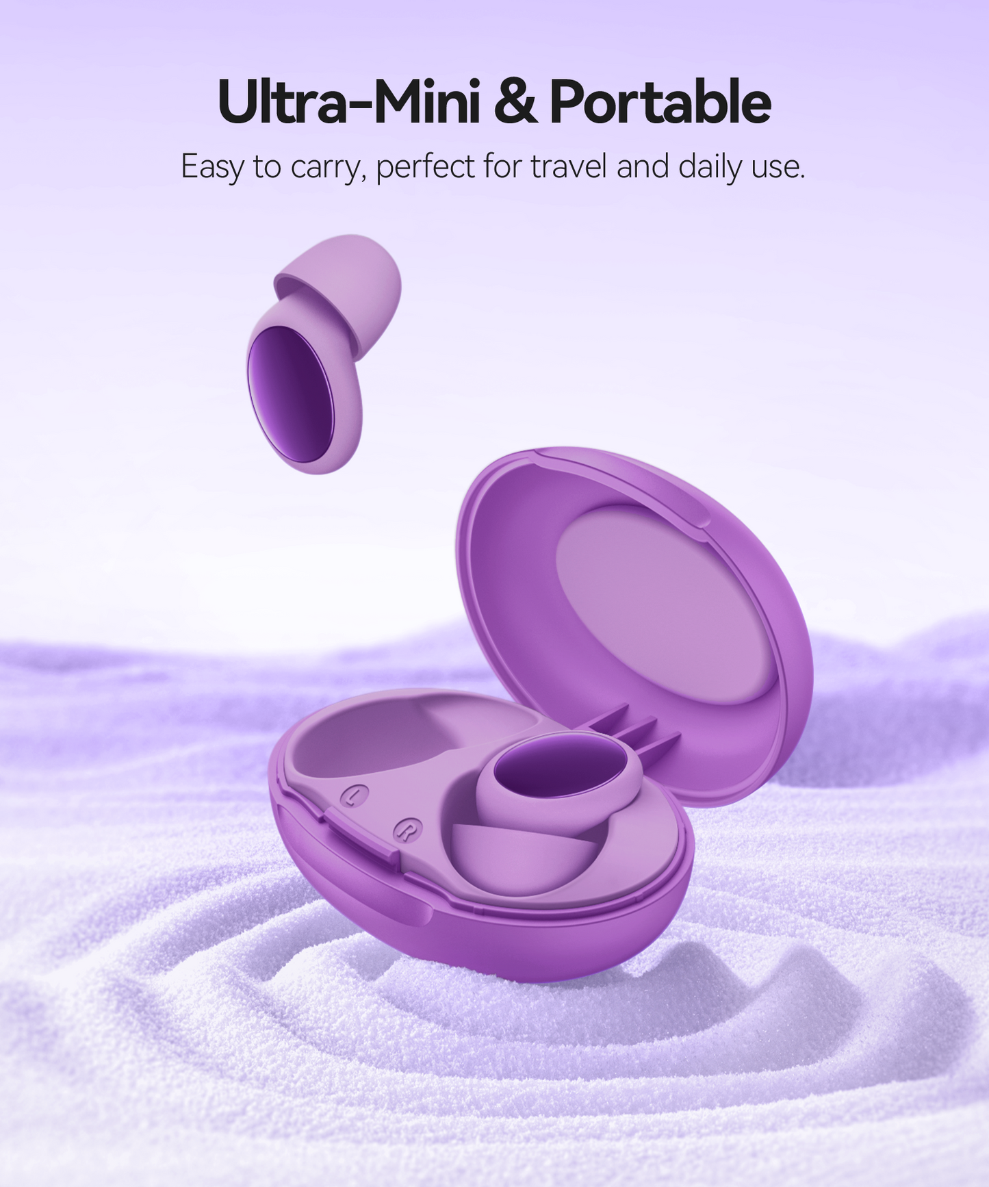 45dB Ear Plugs for Sleeping Noise Cancelling Ear Plugs for Noise Reduction & Snoring, Concerts, Earplugs for Sleep,Sider Sleepers Airplane, Silicone Earplugs Reusable Concert Ear Plug Case LilacPurple