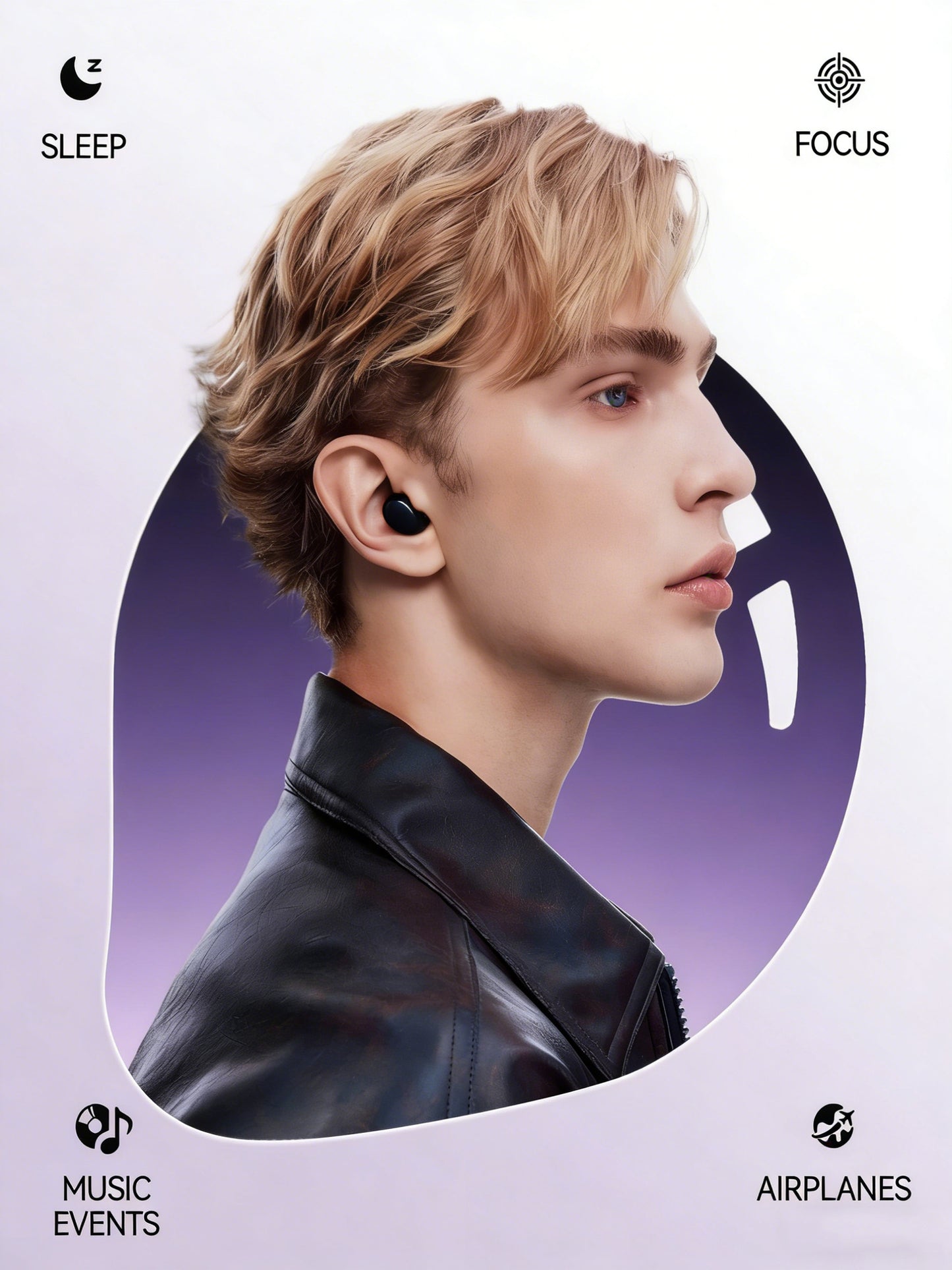 Ear Plugs for Sleeping 50dB Earplugs Noise Cancelling Ear Plugs for Noise Reduction Concerts Soft Reusable Silicone Earplugs for Snoring Side Sleepers Shooting Airplanes with 7 Eartips Case Dark Black