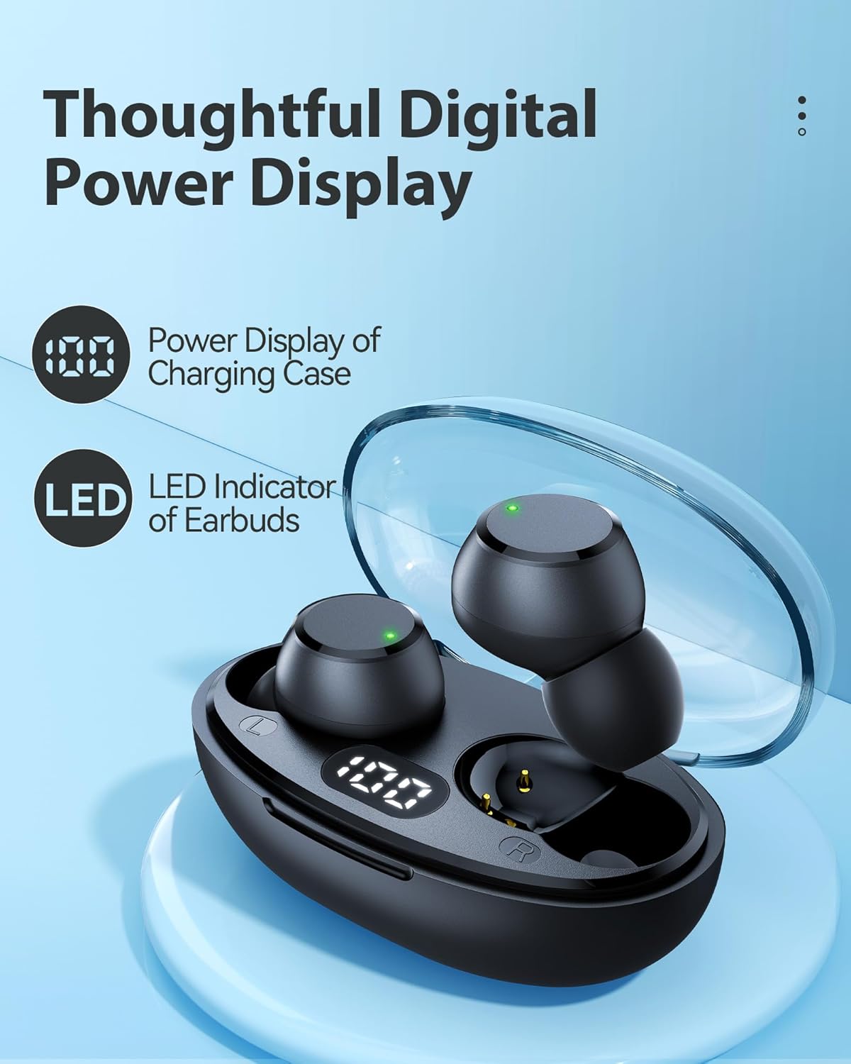 Wireless Earbuds Bluetooth 5.0 in Ear Light-Weight Headphones Built-in Mics, IPX5 Waterproof, Immersive Premium Sound Mini Earphones Long Distance Connection Headset with Charging Case,TOAPEX-Z1NGBIRD