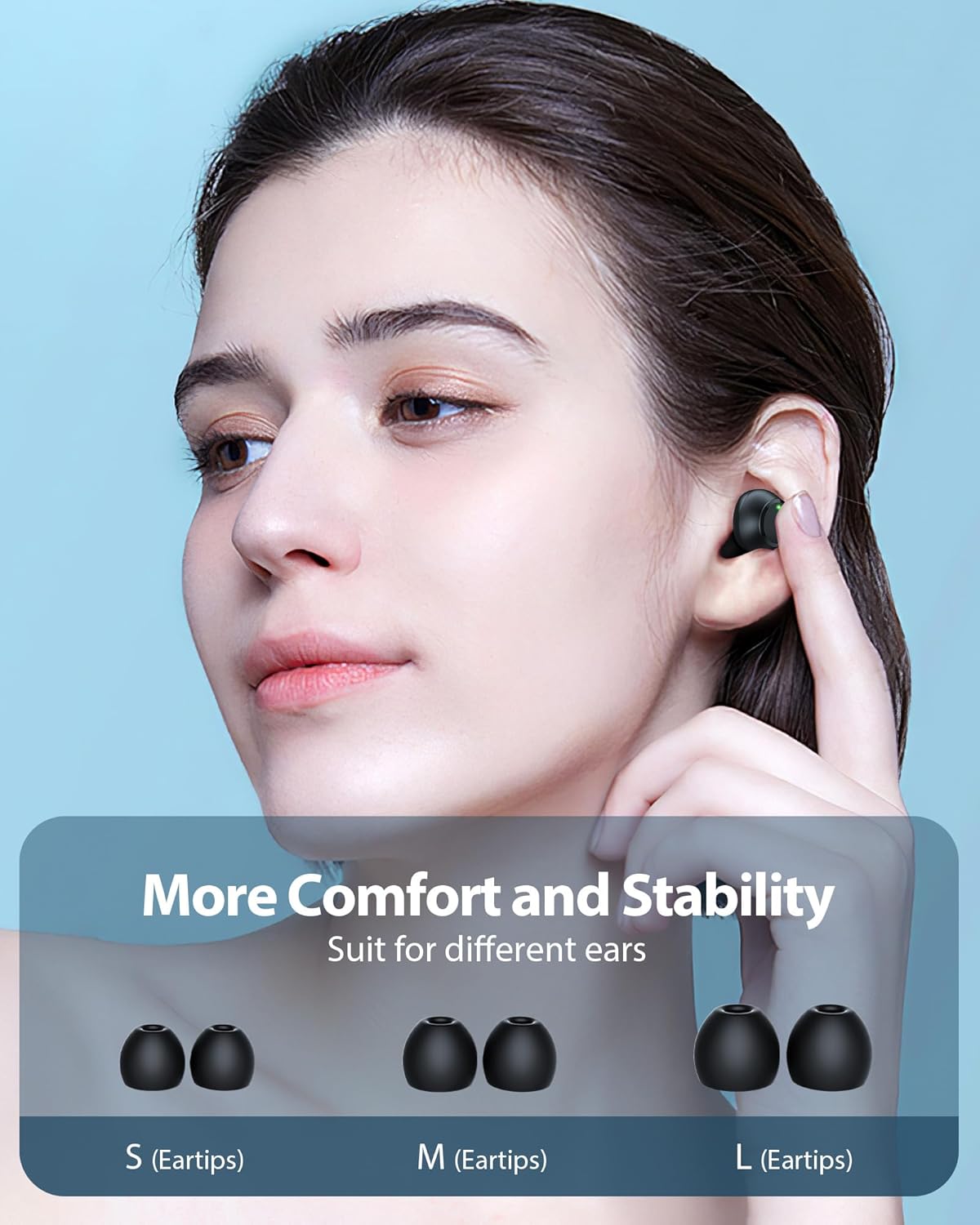 Wireless Earbuds Bluetooth 5.0 in Ear Light-Weight Headphones Built-in Mics, IPX5 Waterproof, Immersive Premium Sound Mini Earphones Long Distance Connection Headset with Charging Case,TOAPEX-Z1NGBIRD