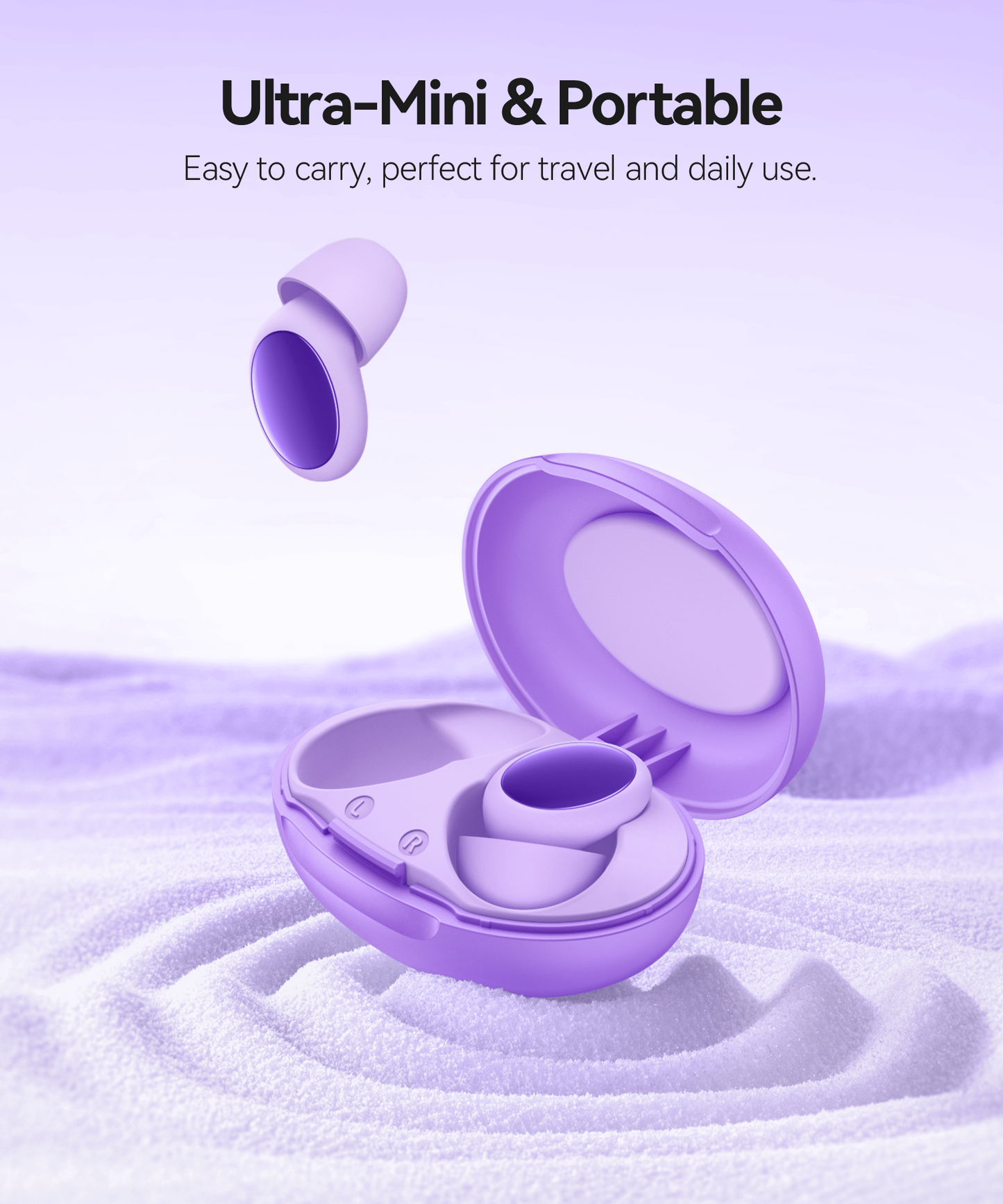 45dB Ear Plugs for Sleeping Noise Cancelling Ear Plugs for Noise Reduction & Snoring, Concerts, Earplugs for Sleep,Sider Sleepers Airplane, Silicone Earplugs Reusable (Violet, 1 Count (Pack of 1))