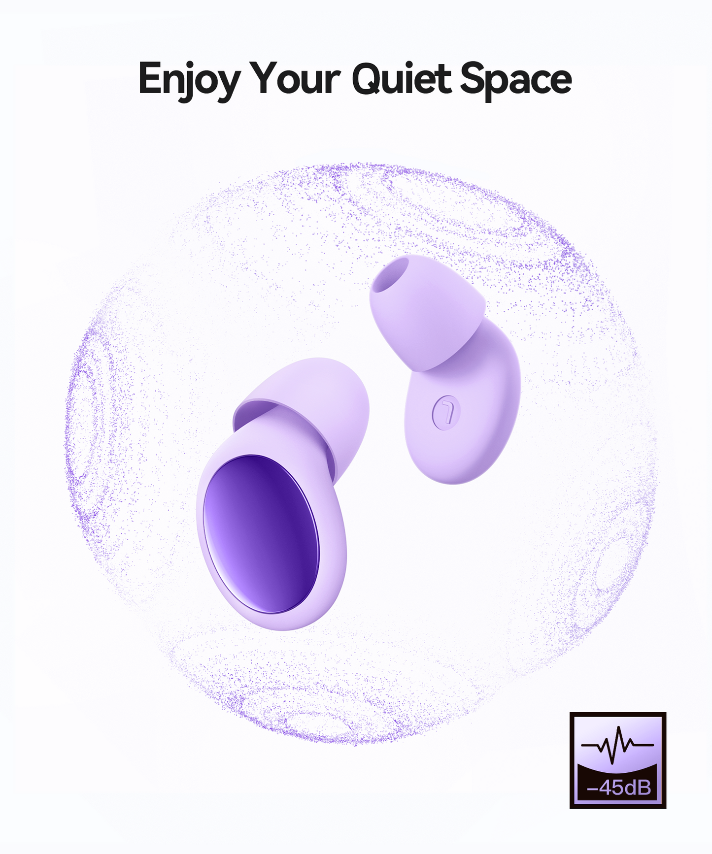 Ear Plugs for Sleeping 45dB Noise Cancelling Ear Plugs for Noise Reduction & Snoring, Concerts, Earplugs for Sleep, Sider Sleepers Airplane, Silicone Earplugs Reusable Concert Ear Plug +8Tip Violet